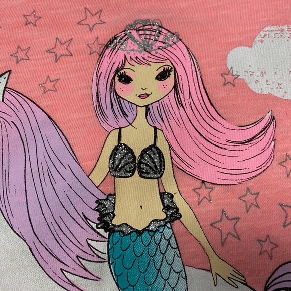 Bundle of 3 SO Brand Dog tee, mermaid unicorn Tee & gray sparkle leggings - Picture 10 of 15